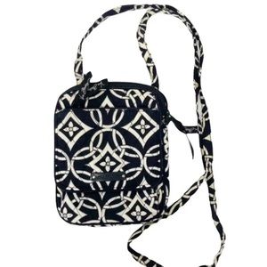 Vera Bradley Small Crossbody Bag Hipster Black and White Pattern